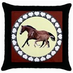 Mare n foal Throw Pillow Case (Black)