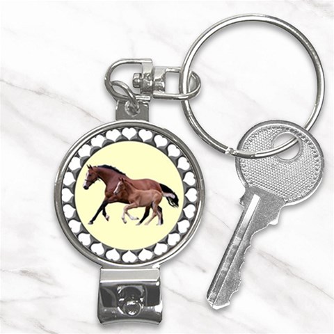 Mare n foal Nail Clippers Key Chain from ArtsNow.com Front