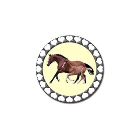Mare n foal Golf Ball Marker (4 pack) from ArtsNow.com Front
