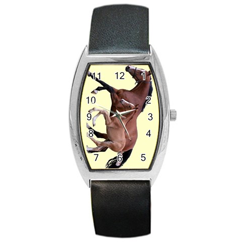 Mare n foal Barrel Style Metal Watch from ArtsNow.com Front