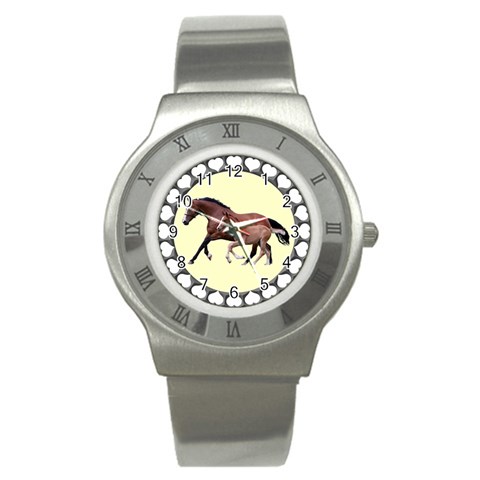 Mare n foal Stainless Steel Watch from ArtsNow.com Front