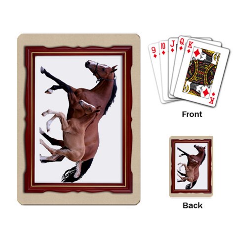 Mare n foal Playing Cards Single Design from ArtsNow.com Back