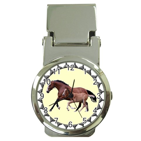 Mare n foal Money Clip Watch from ArtsNow.com Front