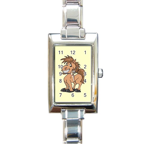 Cheeky pony Rectangular Italian Charm Watch from ArtsNow.com Front