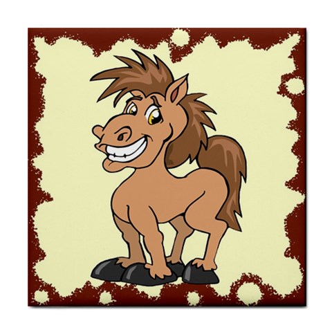 Cheeky pony Tile Coaster from ArtsNow.com Front