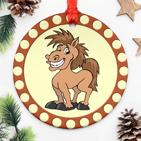 Cheeky pony Ornament (Round) from ArtsNow.com Front