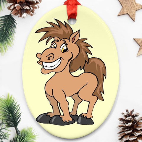 Cheeky pony Ornament (Oval) from ArtsNow.com Front
