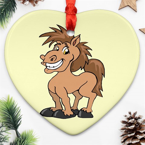 Cheeky pony Ornament (Heart) from ArtsNow.com Front