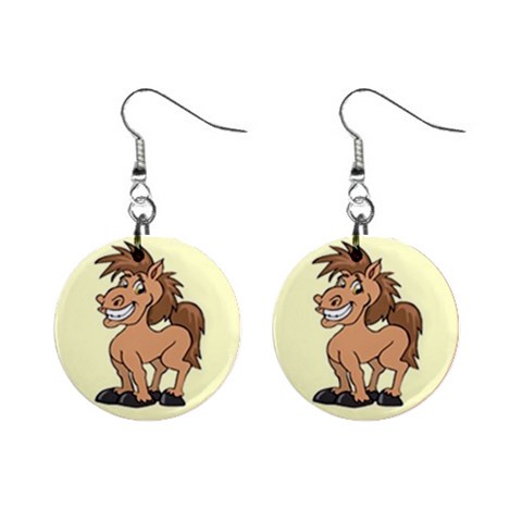 Cheeky pony 1  Button Earrings from ArtsNow.com Front