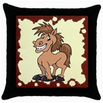 Cheeky pony Throw Pillow Case (Black)