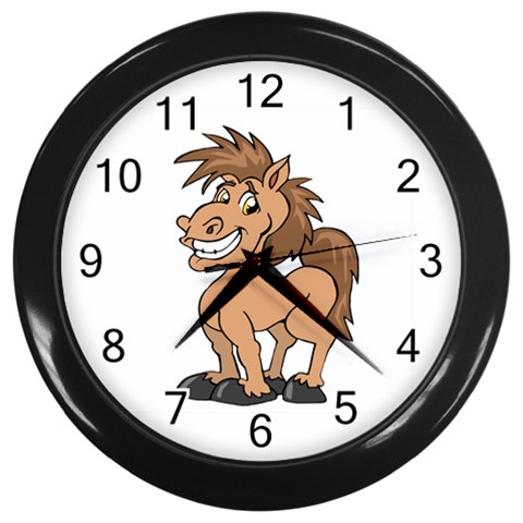 Cheeky pony Wall Clock (Black) from ArtsNow.com Front