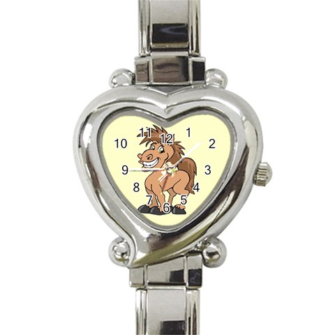Cheeky pony Heart Italian Charm Watch from ArtsNow.com Front