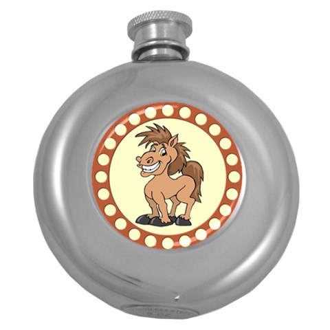 Cheeky pony Hip Flask (5 oz) from ArtsNow.com Front