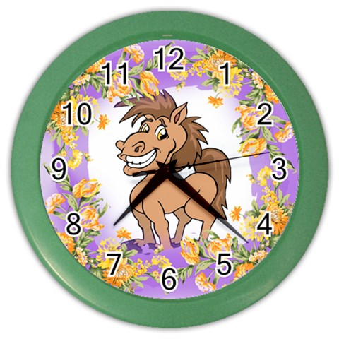 Cheeky pony Color Wall Clock from ArtsNow.com Front