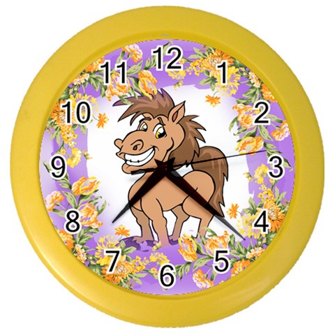 Cheeky pony Color Wall Clock from ArtsNow.com Front