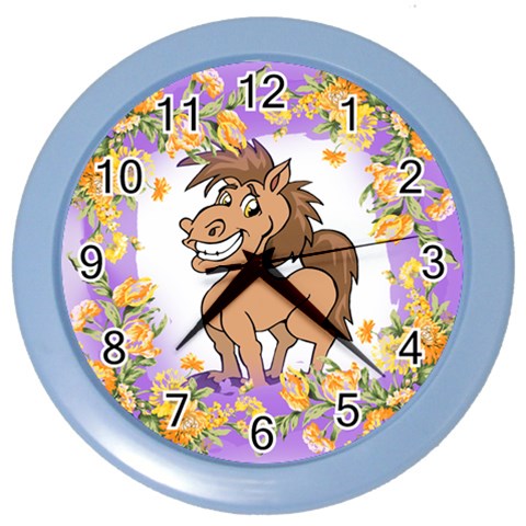 Cheeky pony Color Wall Clock from ArtsNow.com Front