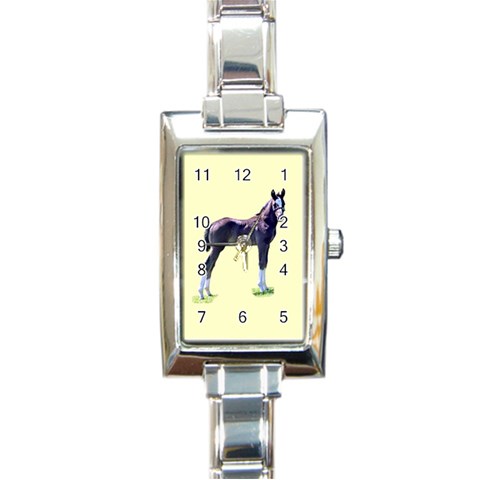Foal Rectangular Italian Charm Watch from ArtsNow.com Front