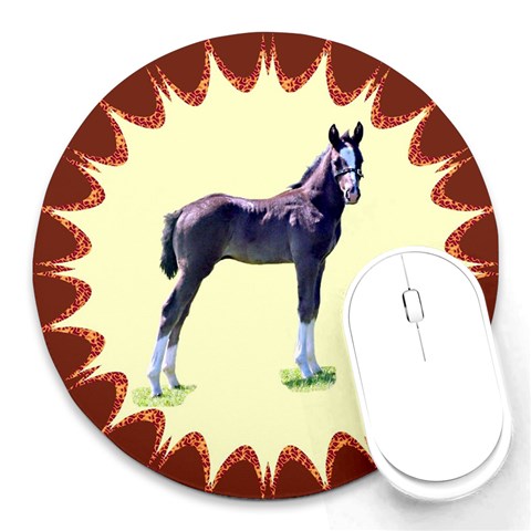 Foal Round Mousepad from ArtsNow.com Front