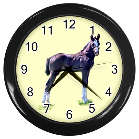 Foal Wall Clock (Black) from ArtsNow.com Front