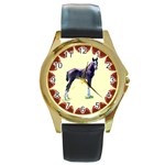 Foal Round Gold Metal Watch
