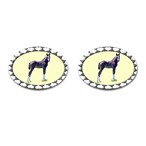 Foal Cufflinks (Oval) from ArtsNow.com Front(Pair)