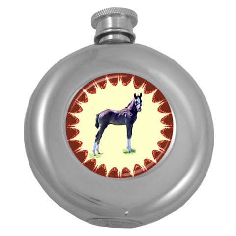 Foal Hip Flask (5 oz) from ArtsNow.com Front