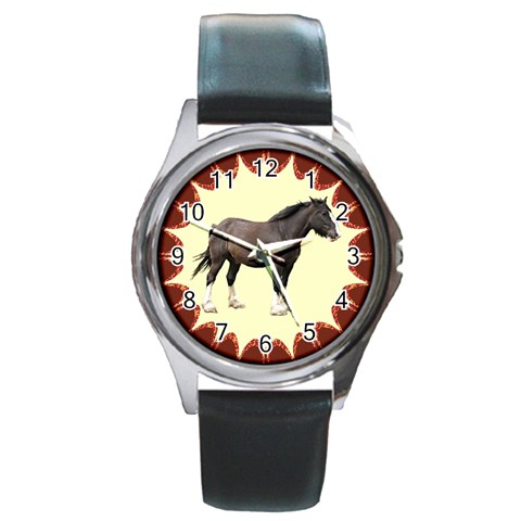 Clydesdale Round Metal Watch from ArtsNow.com Front