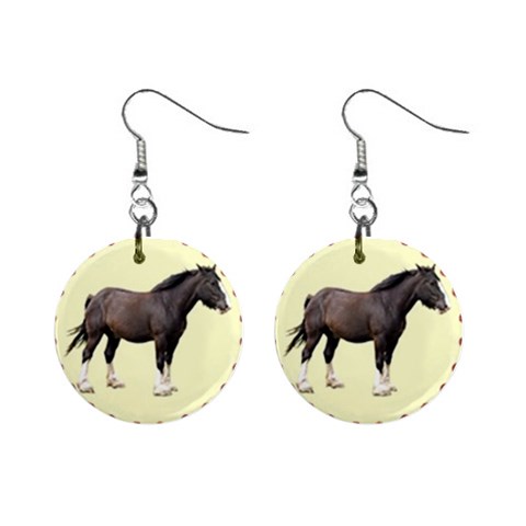 Clydesdale 1  Button Earrings from ArtsNow.com Front
