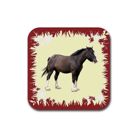 Clydesdale Rubber Coaster (Square) from ArtsNow.com Front