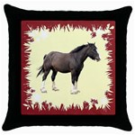 Clydesdale Throw Pillow Case (Black)