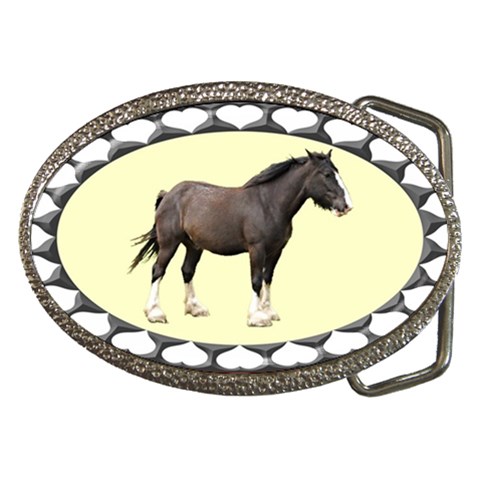 Clydesdale Belt Buckle from ArtsNow.com Front