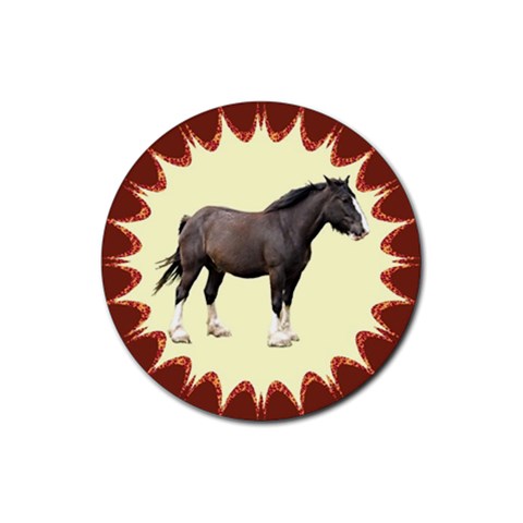 Clydesdale Rubber Round Coaster (4 pack) from ArtsNow.com Front