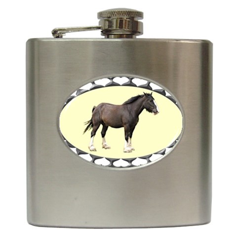 Clydesdale Hip Flask (6 oz) from ArtsNow.com Front