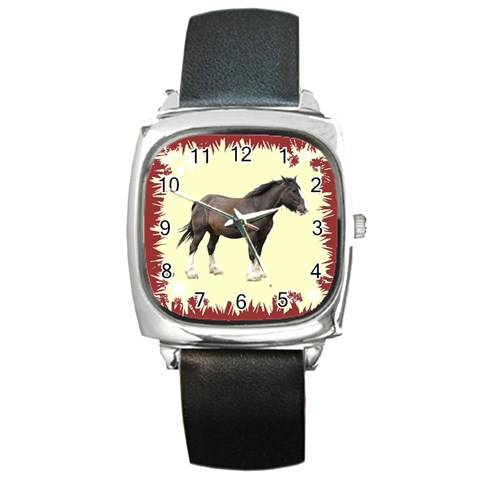 Clydesdale Square Metal Watch from ArtsNow.com Front