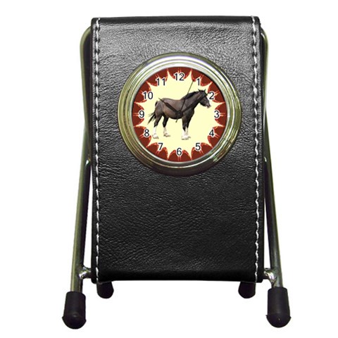 Clydesdale Pen Holder Desk Clock from ArtsNow.com Front