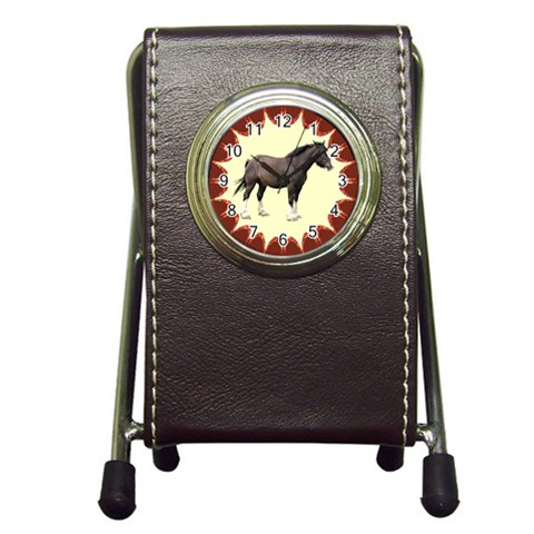Clydesdale Pen Holder Desk Clock from ArtsNow.com Front
