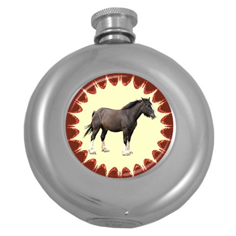 Clydesdale Hip Flask (5 oz) from ArtsNow.com Front
