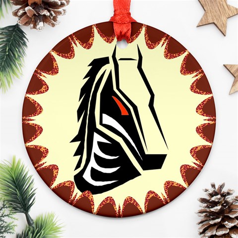 Horse head Ornament (Round) from ArtsNow.com Front