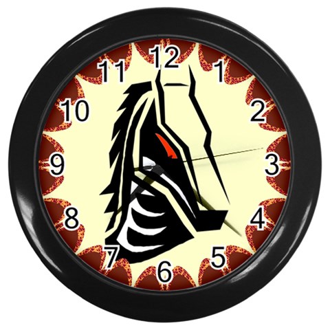 Horse head Wall Clock (Black) from ArtsNow.com Front