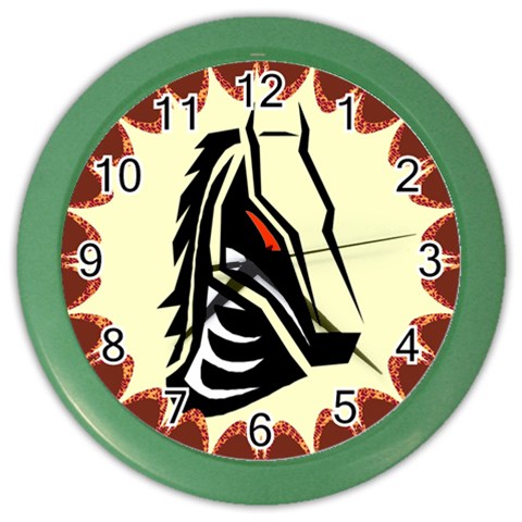 Horse head Color Wall Clock from ArtsNow.com Front