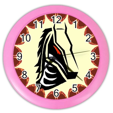 Horse head Color Wall Clock from ArtsNow.com Front