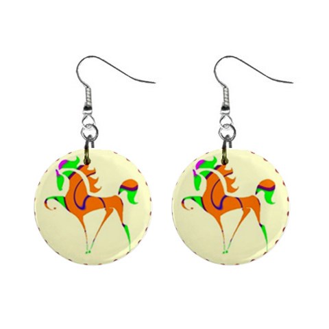 Prancing horse 1  Button Earrings from ArtsNow.com Front