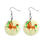 Prancing horse 1  Button Earrings
