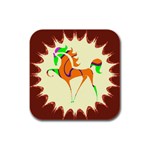 Prancing horse Rubber Square Coaster (4 pack)
