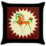 Prancing horse Throw Pillow Case (Black)