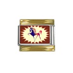 Prancing horse Gold Trim Italian Charm (9mm)