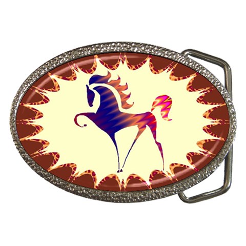 Prancing horse Belt Buckle from ArtsNow.com Front