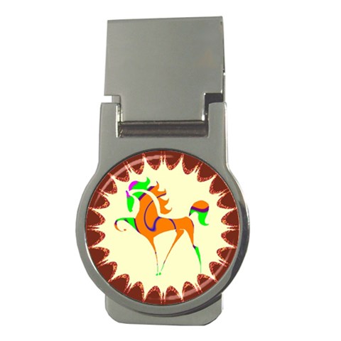 Prancing horse Money Clip (Round) from ArtsNow.com Front