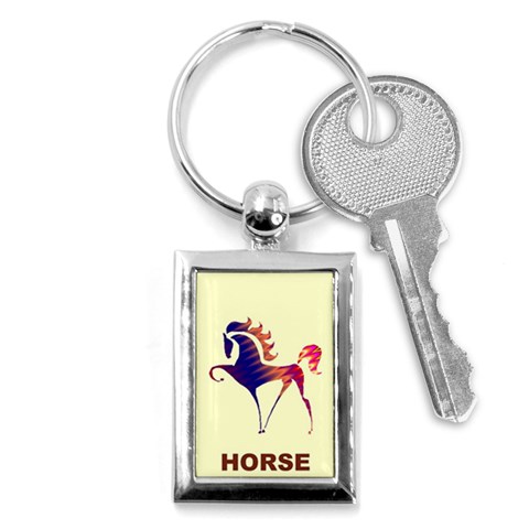 Prancing horse Key Chain (Rectangle) from ArtsNow.com Front