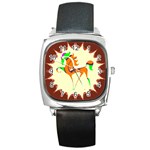 Prancing horse Square Metal Watch